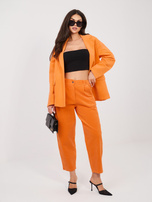 Pomarańczowa sztruksowa marynarka o kroju oversize RUE PARIS 