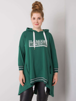 Ciemnozielona bluza z kapturem i aplikacją Belina