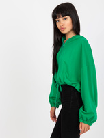 Hurtownia Zielona rozpinana bluza basic z kapturem RUE PARIS 