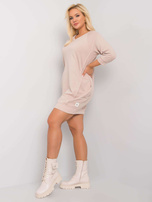 Hellekaffee Baumwollkleid in Übergröße Karissa.