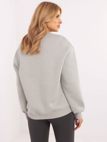 Hurt Jasnoszara bluza oversize z naszywką misia