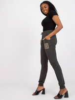 Khaki dresowe spodnie z bawełny