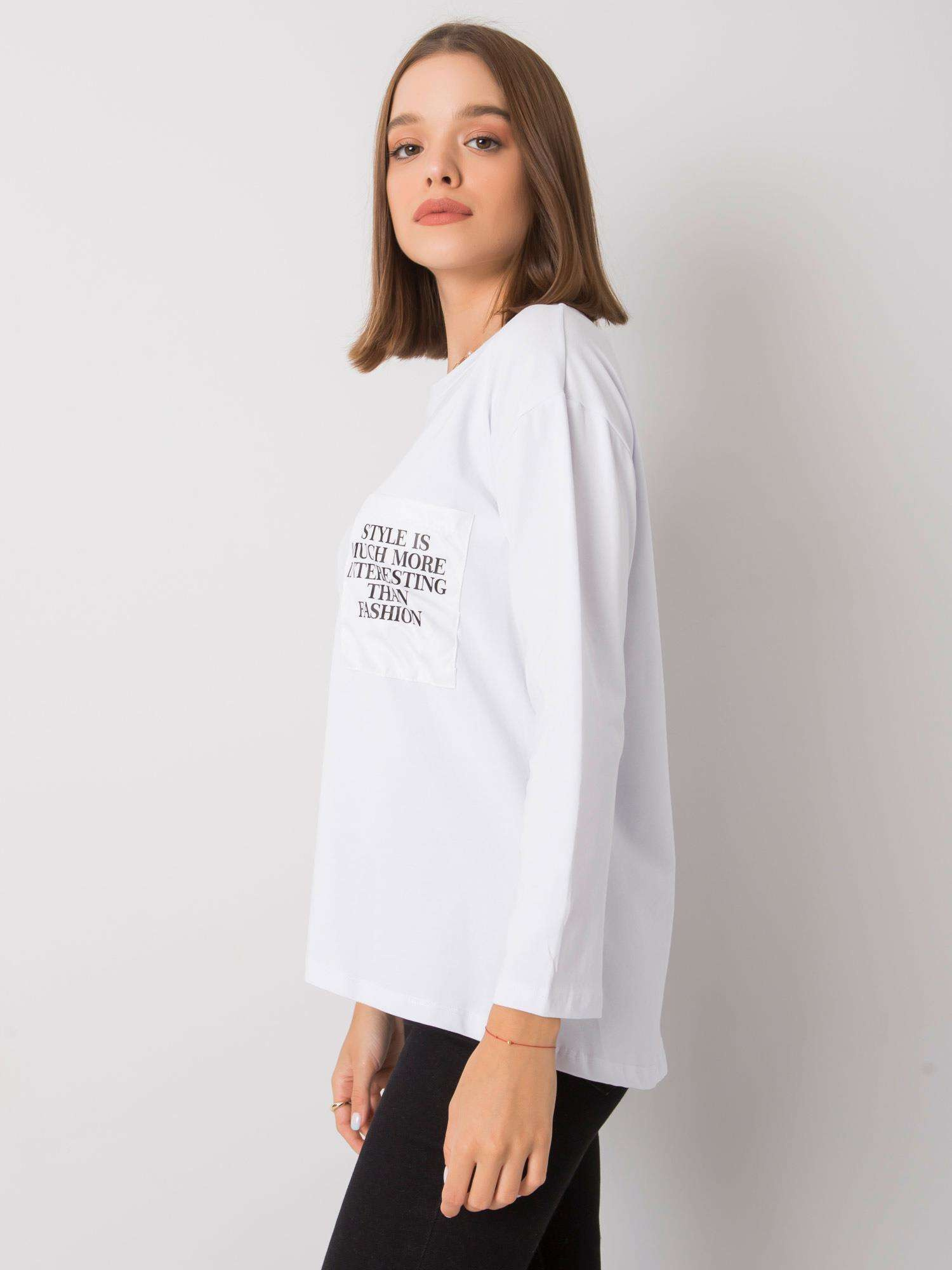Weiße Bluse mit Tasche Tianna.