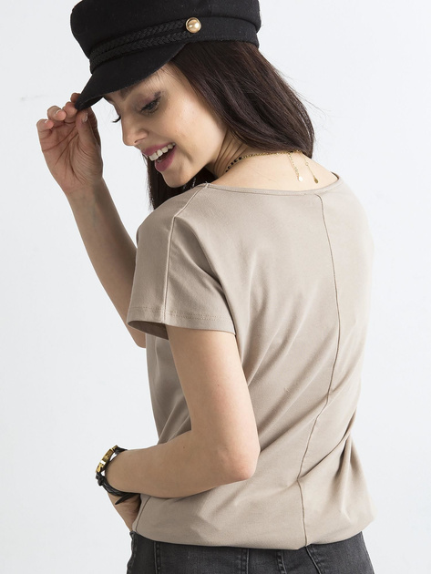 Ciemnobeżowy t-shirt Circle