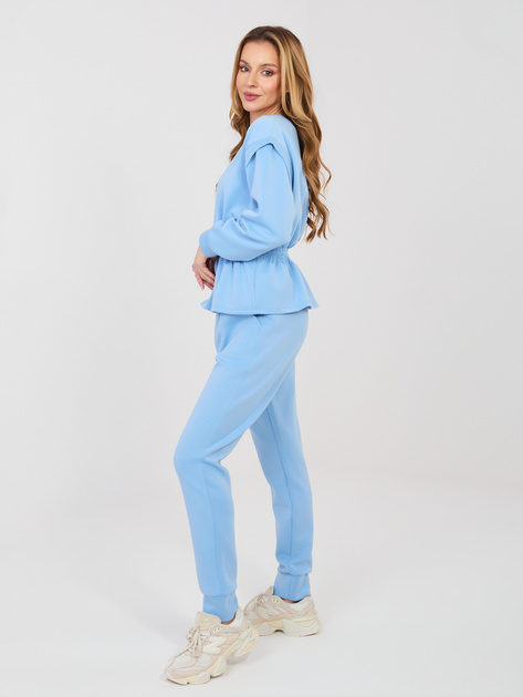 Jasnoniebieski dwuczęściowy komplet z taliowaniem RUE PARIS