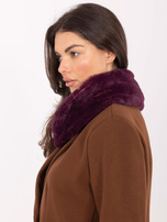 Fioletowy futrzany komin damski