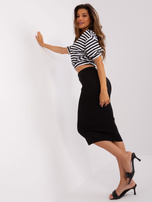 Hurt Czarny komplet casualowy ze spódnicą midi