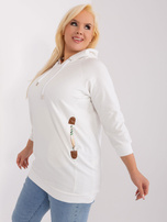 Hurtownia Ecru dresowa bluza plus size z kapturem
