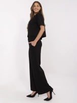 Czarny dwuczęściowy komplet z wiskozą 