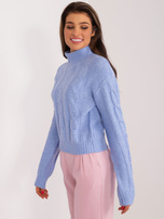 Niebieski damski sweter z warkoczami MAYFLIES