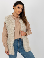 Hurt Beżowa kamizelka futrzana z podszewką Sybille