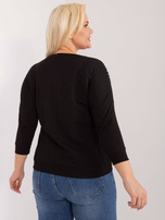 Hurt Czarna bluzka plus size z okrągłym dekoltem 