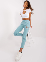 Hurtownia Pistacjowe spodnie dresowe z kieszeniami