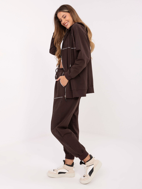 Czekoladowy dwuczęściowy komplet z bluzą oversize