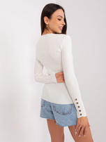 Hurt Ecru sweter klasyczny z okrągłym dekoltem 