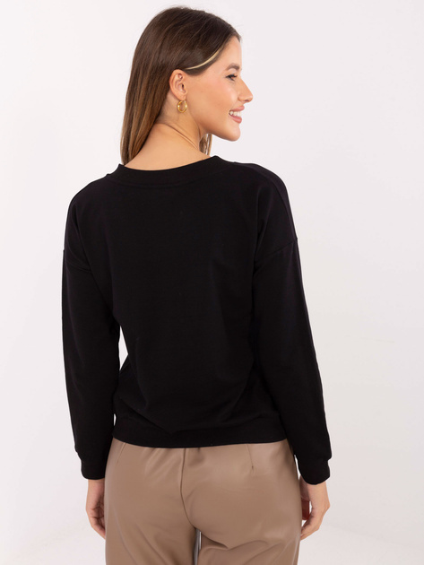 Czarna casualowa bluzka z rękawem 3/4