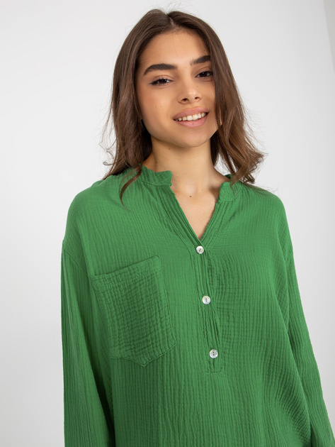 Hurt Zielona luźna bluzka koszulowa OCH BELLA