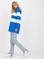 Hurtownia Niebiesko-biała bluza z kapturem w paski RUE PARIS