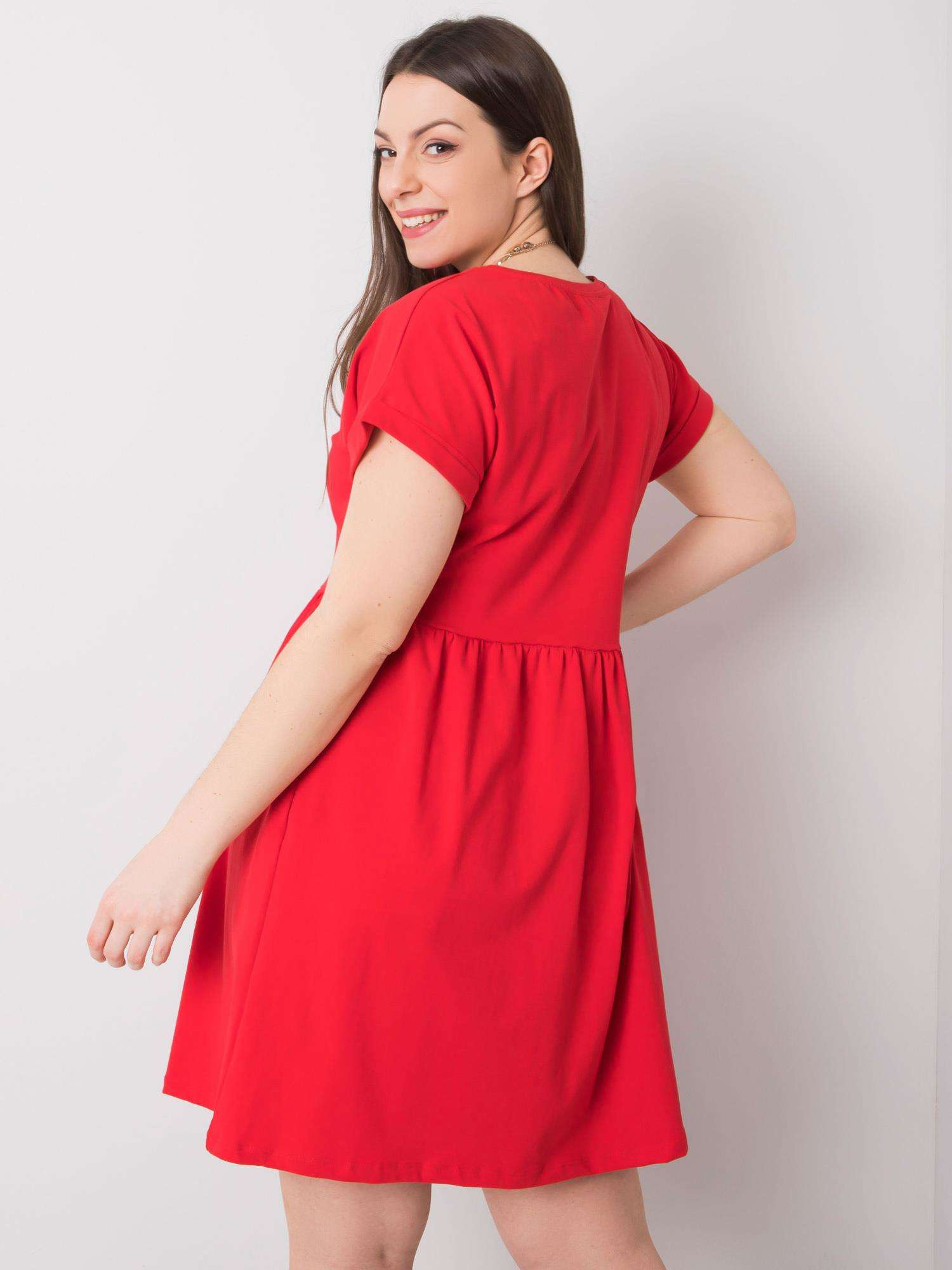 Czerwona bawełniana sukienka plus size Molly