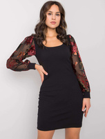 Hurtownia Czarna sukienka dopasowana mini RUE PARIS