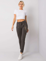 Ciemne khaki spodnie Maura