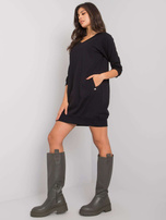 Czarna sukienka basic z bawełny Salerno