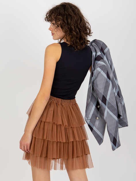 Hurt Jasnobrązowa tiulowa spódnica z falbanami Suerta OCH BELLA