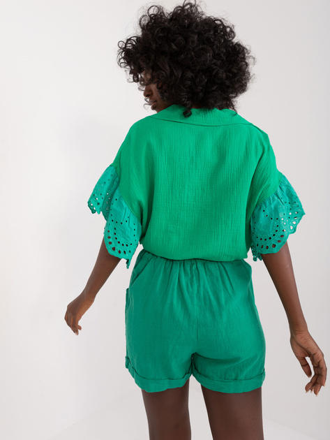 Hurt Zielone szorty damskie z podwijanymi nogawkami