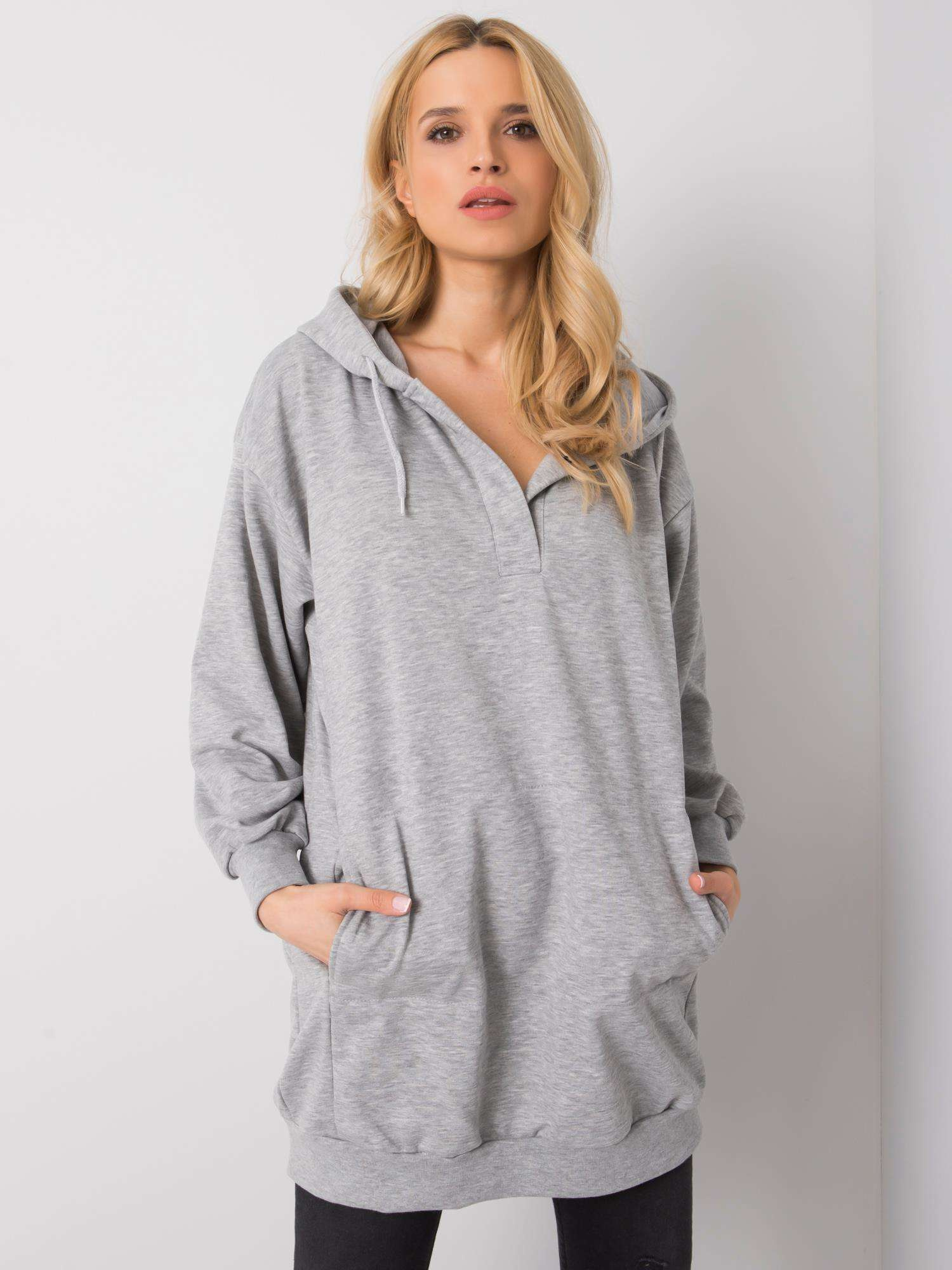 Szara bluza z kapturem Olive