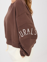 Brązowa dresowa bluza o kroju oversize NATURAL SIDE