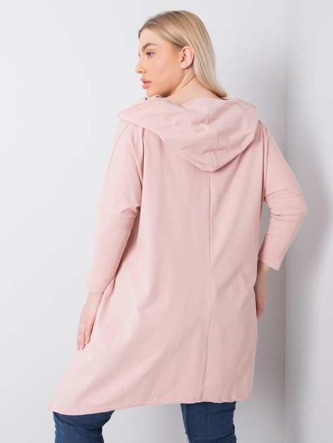 Brudnoróżowa bluza plus size z kapturem Aina