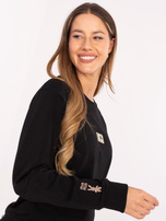 Czarna casualowa bluza z haftem