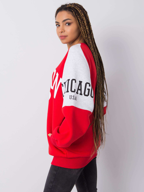 Czerwona bluza bez kaptura Letizia RUE PARIS