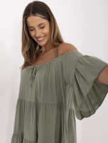 Khaki letnia sukienka z falbaną Veronique OCH BELLA