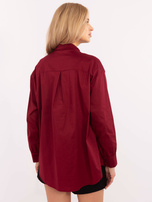 Hurt Bordowa damska koszula ze zdejmowanym krawatem