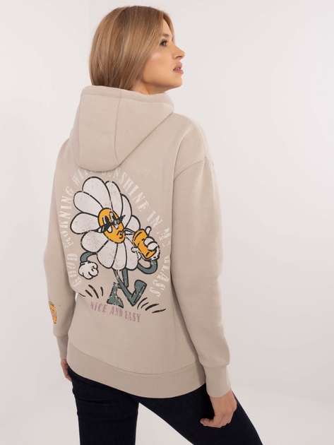 Hurt Beżowa bluza z nadrukiem na plecach SUBLEVEL