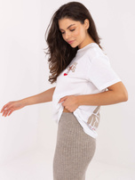 Weißes Damen-T-Shirt mit dem Aufdruck SUBLEVEL.