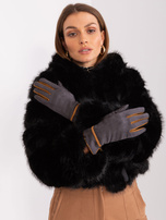 Hurt Ciemnoszare eleganckie rękawiczki damskie