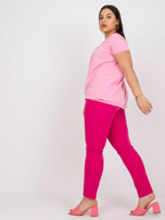 Světle růžová bavlněná blůza plus size Celeste.