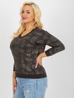 Hurt Khaki damska plus size z nadrukiem i dekoltem V 