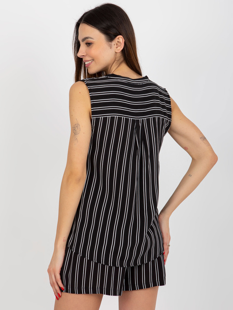 Hurt Czarna damska bluzka w paski bez rękawów FRESH MADE