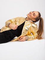 Złota pikowana kurtka bomberka Sherise