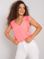 Fluo różowy top z koronką Sapphire