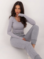 Světlé šedé longsleeve basic z bavlny.