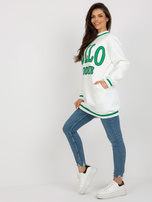 Hurtownia online Ecru długa bluza dresowa z nadrukiem