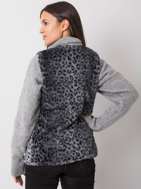 Grafitowa kamizelka futrzana w cętki Perrina