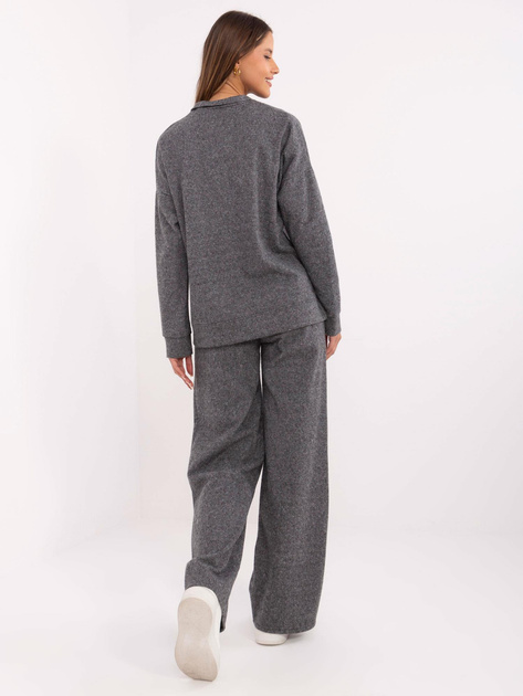 Hurt Ciemnoszary damski komplet z prostymi spodniami