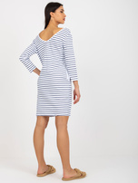 Hurt Biało-granatowa sukienka dresowa z kieszeniami OCH BELLA