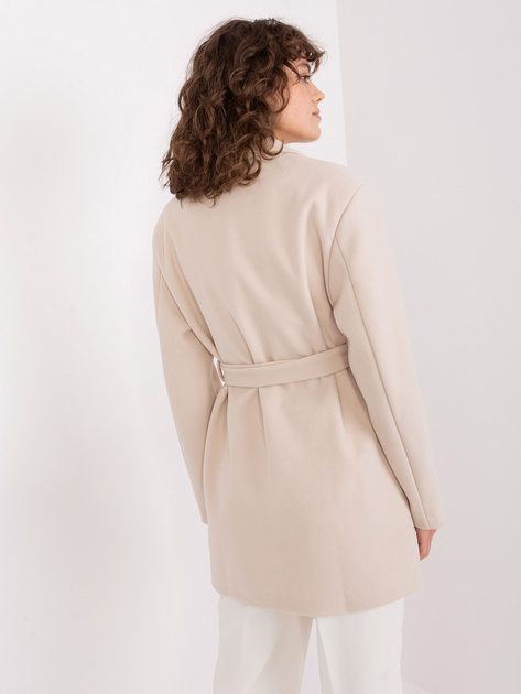 Hurt Jasnobeżowy krótki płaszcz z paskiem OCH BELLA