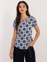 Hurt Jasnoniebieska bluzka wizytowa z wycięciem